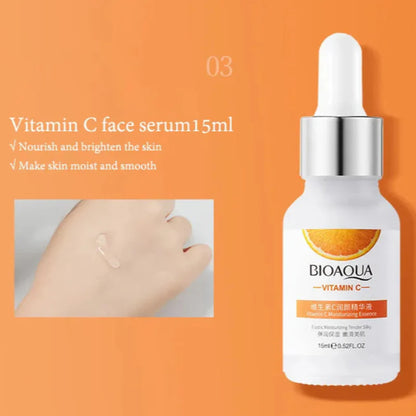 BIOAQUA 6-in-1 Vitamin C Skincare Gift Set - Brightening & Hydrating Care Kit