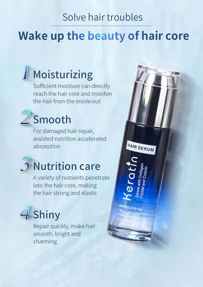 Keratin Moisturizing & Smoothing Hair Serum with Morocco Oil – 80ml