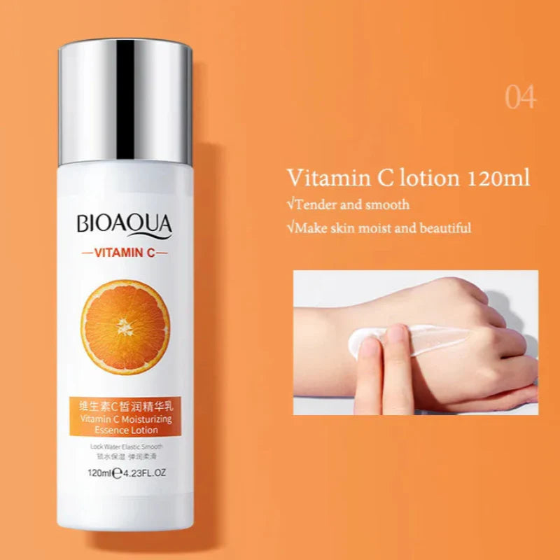 BIOAQUA 6-in-1 Vitamin C Skincare Gift Set - Brightening & Hydrating Care Kit