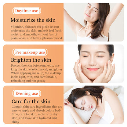 BIOAQUA 6-in-1 Vitamin C Skincare Gift Set - Brightening & Hydrating Care Kit