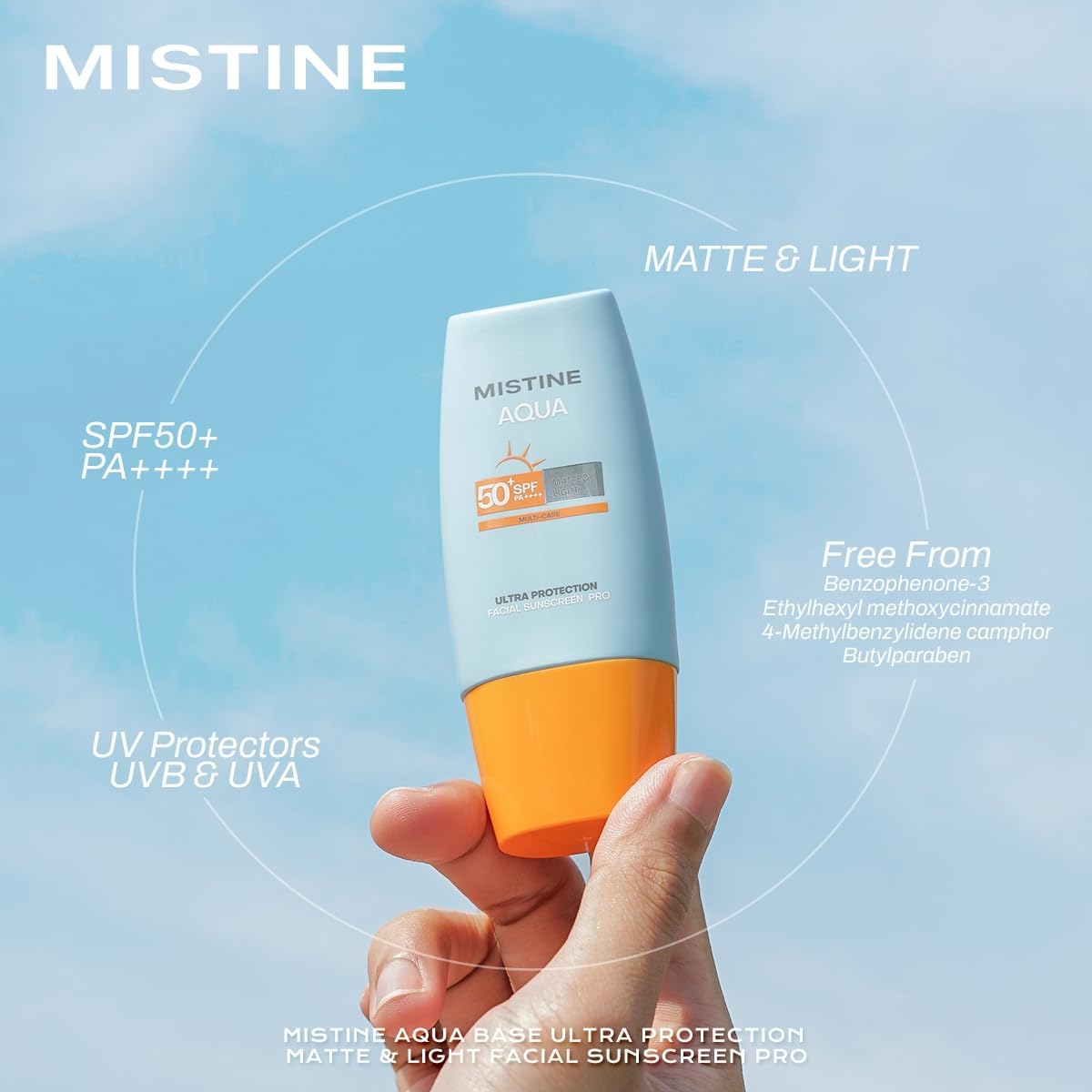 MISTINE - Aqua Base Ultra Protection Matte & Light Facial Sunscreen Pro SPF50 PA ++++